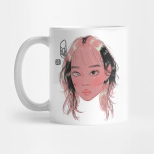 pink and green girl Mug